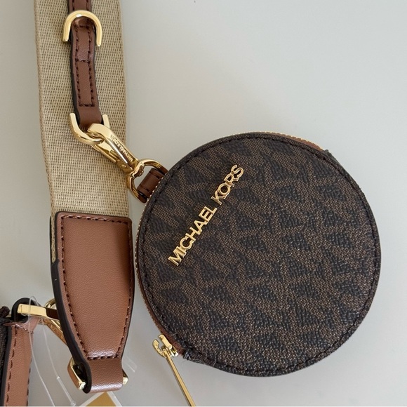 NWT! Michael Kors Jet Set Logo Crossbody Bag, Brown - Picture 7 of 14